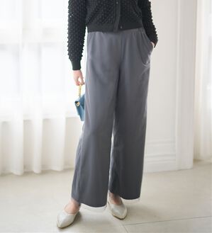 RANAN（ラナン）の「シアー重ねデザインワイドパンツ（フルレングスパンツ）」｜チャコール