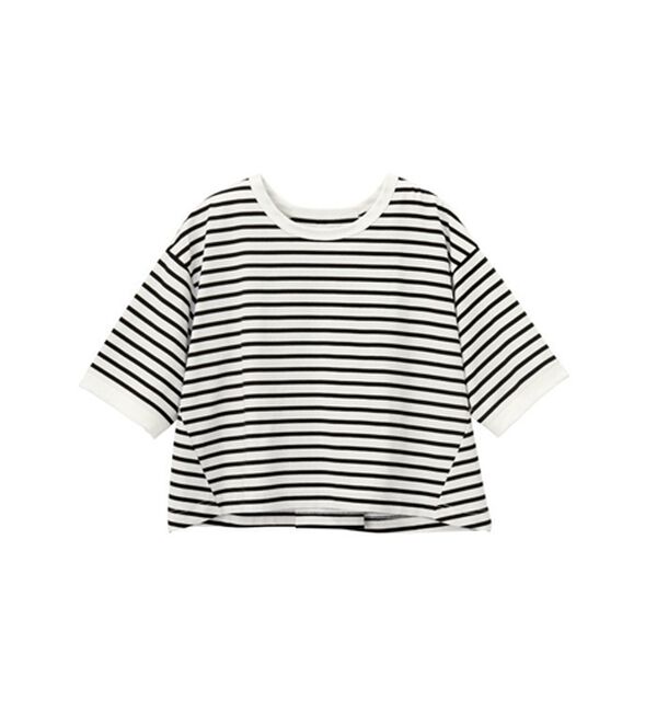 GeeRA（ジーラ）の「綿混素材クロップドＴシャツ（Tシャツ）」｜詳細画像