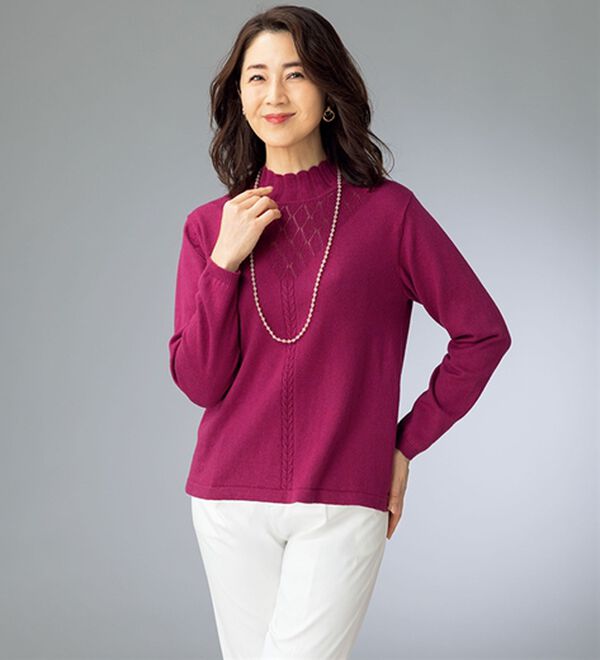 ルフラン（ルフラン）の「コットンシルクやわらかニット（ニット・セーター）」｜詳細画像