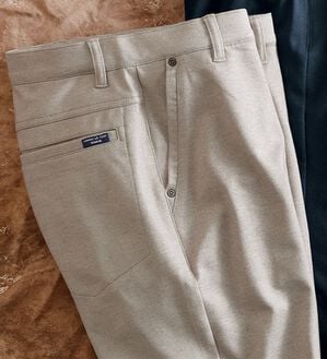 「＜コムルヴァン・オム＞起毛ストレッチでラクして暖かパンツ（メンズチノパンツ）」｜サンドベージュ