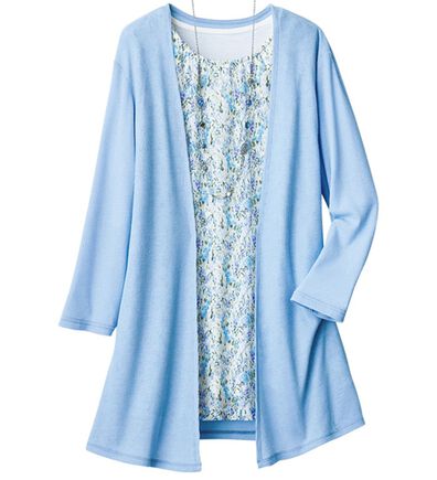 ルフラン（ルフラン）の「小花柄トップスカーディガンアンサンブル（アンサンブル）」