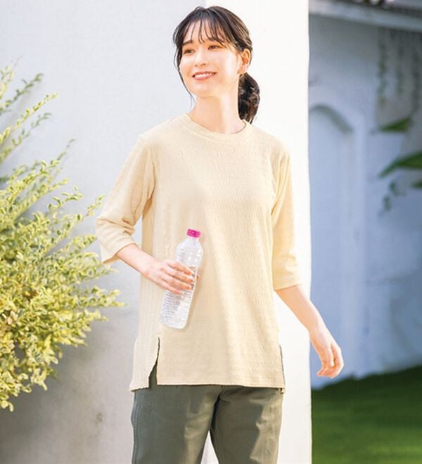 ルフラン（ルフラン）の「【３色組】＜チョコザップ＞吸汗速乾ジャカードプルオーバー（カットソー）」｜詳細画像