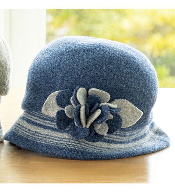 BELLUNA（ベルーナ）の「バスクウール混小顔魅せ帽子（帽子）」｜ブルー