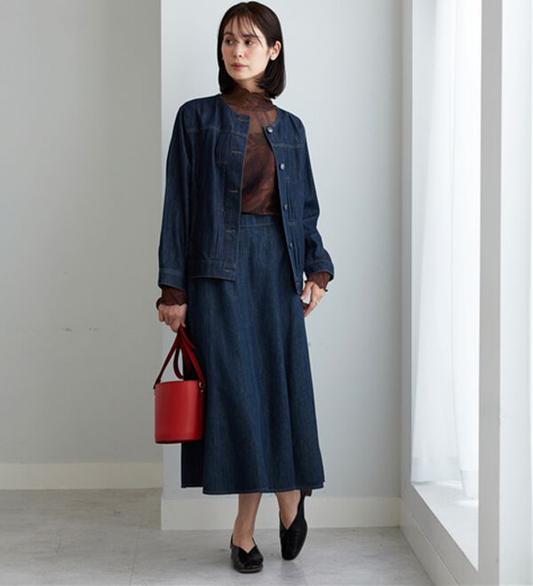 BELLUNA（ベルーナ）の「やわらかデニム素材フレアースカート（ロングスカート）」｜詳細画像