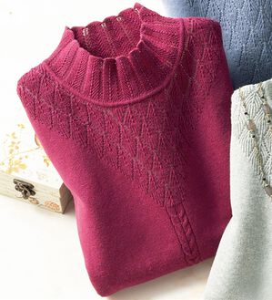 ルフラン（ルフラン）の「コットンシルクやわらかニット（ニット・セーター）」｜ラズベリー