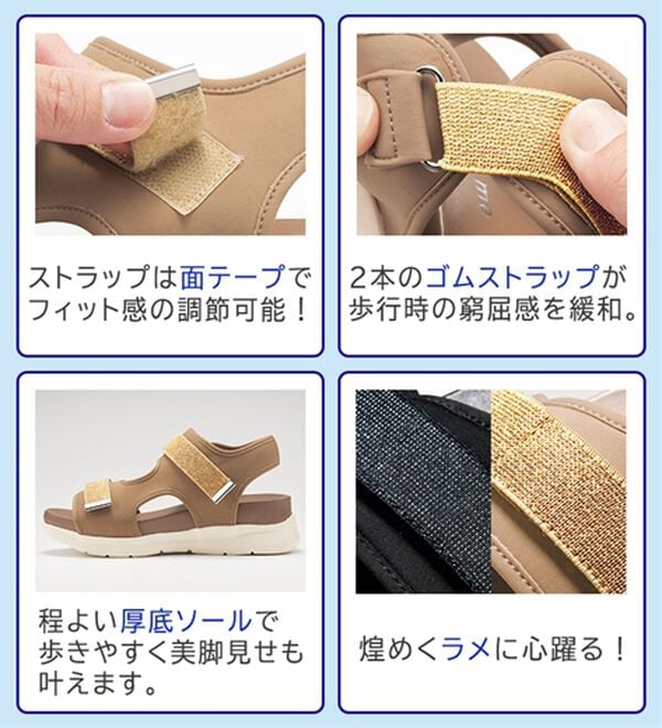 ルフラン（ルフラン）の「ラメ入りゴムが素敵なスポーツサンダル（サンダル・ミュール）」｜詳細画像