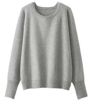 BELLUNA（ベルーナ）の「トレーナー感覚！きれいめカジュアルさんのためのニットトレーナー（ニット・セーター）」｜杢グレー