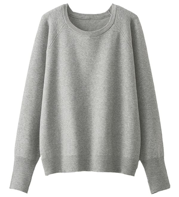 BELLUNA（ベルーナ）の「トレーナー感覚！きれいめカジュアルさんのためのニットトレーナー（ニット・セーター）」｜杢グレー