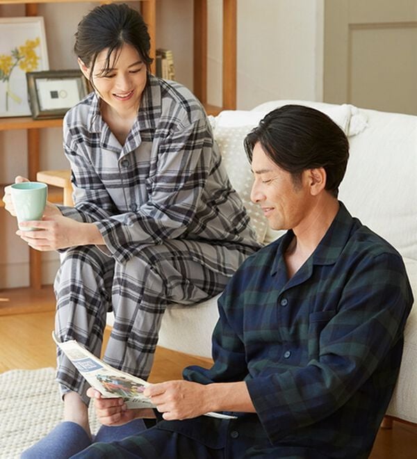 「綿１００％ふんわり起毛パジャマ（メンズルームウェア）」｜詳細画像
