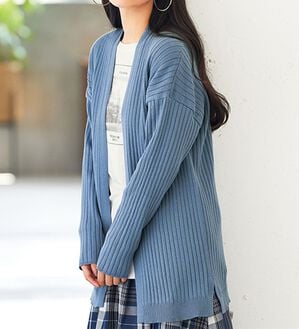 BELLUNA（ベルーナ）の「ハピネスコットン１００％ニットリブトッパーカーディガン（ニットカーディガン）」｜詳細画像