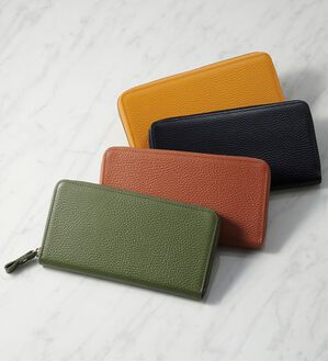 「豊岡工房　シュリンク牛革ラウンド長財布（メンズ財布・パスケース）」｜詳細画像