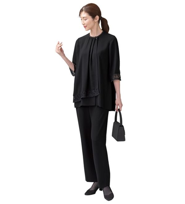 ルフラン（ルフラン）の「上品レース使いブラジャケパンツスーツ（ブラックフォーマル（喪服・礼服））」｜詳細画像