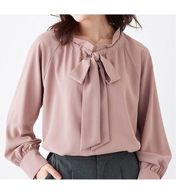 BELLUNA（ベルーナ）の「着脱楽々！フリル衿ボウタイブラウス（ブラウス）」｜詳細画像