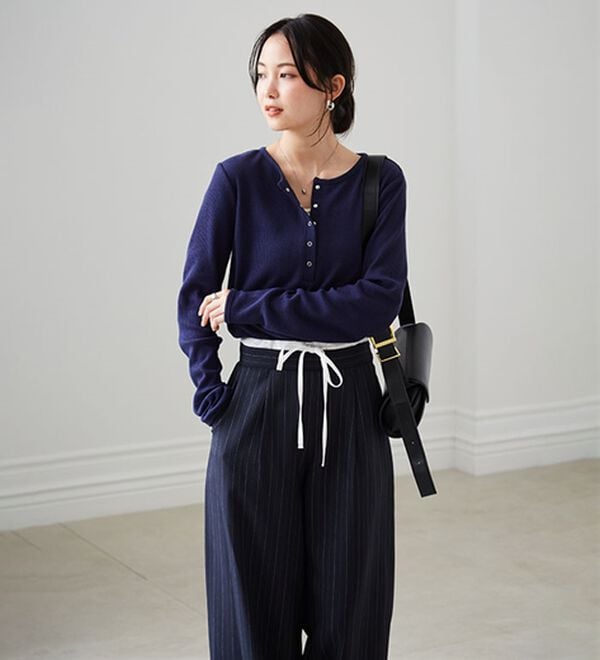 RANAN（ラナン）の「ヘンリーネックワッフルロンＴ（カットソー）」｜詳細画像