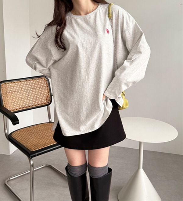 GeeRA（ジーラ）の「【Ｕ．Ｓ．ＰＯＬＯ ＡＳＳＮ】オーバーサイズ刺しゅうロンＴ（カットソー）」｜詳細画像