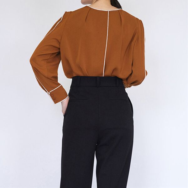 RANAN（ラナン）の「配色ステッチブラウス（ブラウス）」｜詳細画像