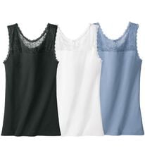 「【３色組】レースがお洒落な２ＷＡＹタンク（肌着・インナーウェア）」