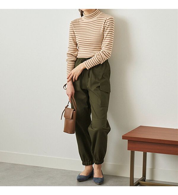 BELLUNA（ベルーナ）の「＜＆ｃｏｃｏｃｈｉ＞ハピネスコットン１００％×吸湿発熱リブタートルニット（ニット・セーター）」｜詳細画像