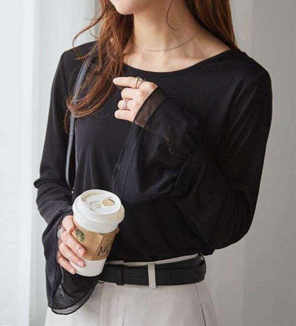 RANAN（ラナン）の「フレアーチュール袖スラブシアーＴ（カットソー）」｜詳細画像