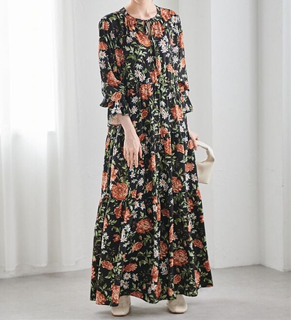 RANAN（ラナン）の「レトロフラワーティアードワンピ（その他ワンピース）」｜詳細画像