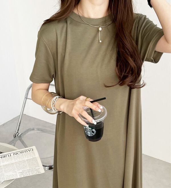 GeeRA（ジーラ）の「【接触冷感】フレアーシルエットロングワンピース（ロングワンピース）」｜詳細画像