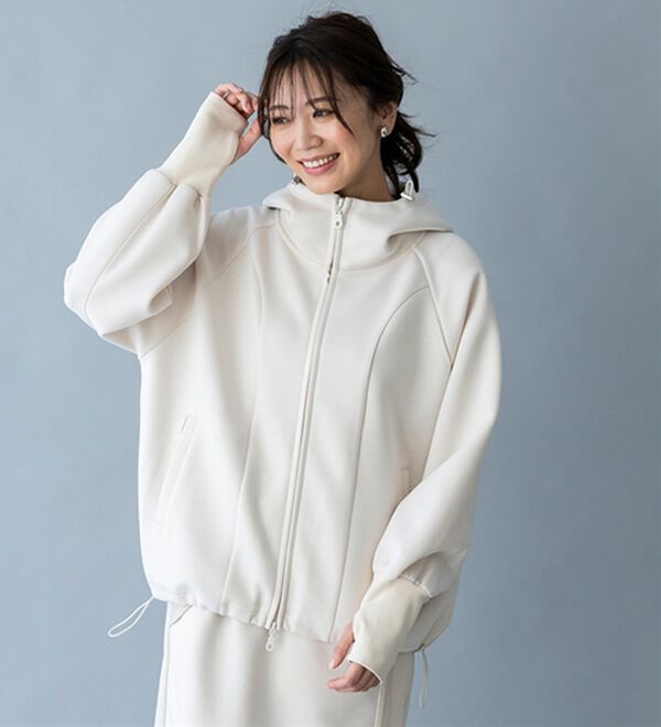 BELLUNA（ベルーナ）の「【ＳＭＡＲＴ　ＥＣＯ　ＪＥＲＳＥＹ】ダブルジップ切替パーカー（パーカー）」｜詳細画像