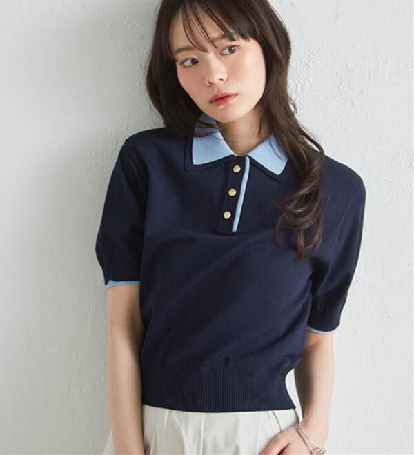 RANAN（ラナン）の「ダブルカラーポロニット（ニット・セーター）」｜詳細画像