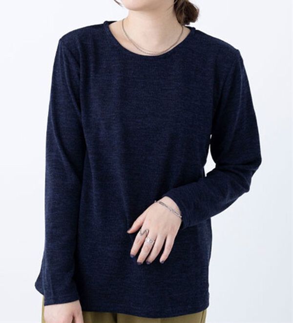 BELLUNA（ベルーナ）の「杢調テレコ素材衿デザインアンサンブル（アンサンブル）」｜詳細画像