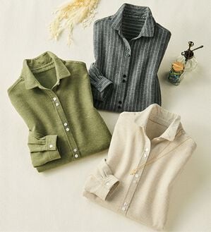 ルフラン（ルフラン）の「【３色組】ふんわり起毛の温もりシャツ（シャツ）」｜3色組