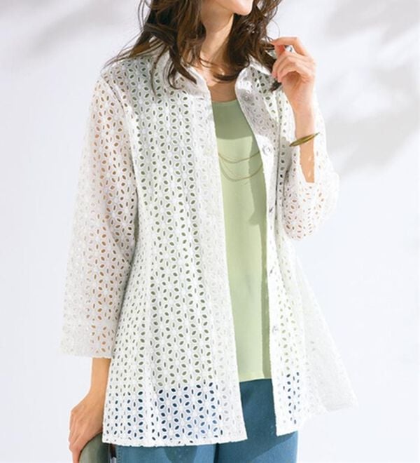 ルフラン（ルフラン）の「復刻版　華やか綿レースジャケット（その他ジャケット）」｜オフ白