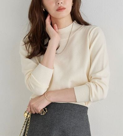 Pierrot（ピエロ）の「【Ｍ～３Ｌ】プレミアムカシミヤタッチハイネックニット（ニット・セーター）」