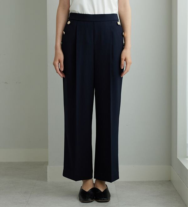 BELLUNA（ベルーナ）の「メランジストレッチ素材ワイドパンツ（ワイドパンツ・ガウチョ）」｜詳細画像