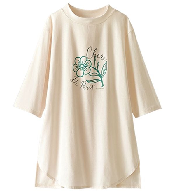 BELLUNA（ベルーナ）の「＜ＥＬＬＥ　Ａｃｔｉｖｅ＞多機能ロゴプリントチュニック（チュニック）」｜詳細画像