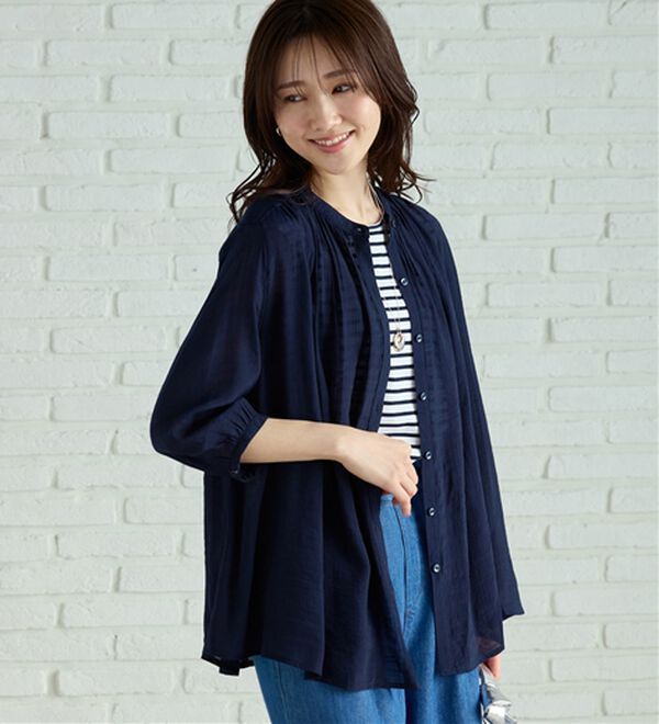 BELLUNA（ベルーナ）の「スラブ素材ギャザーデザインブラウス（ブラウス）」｜詳細画像