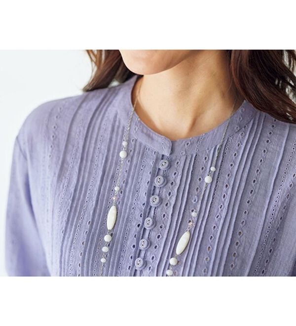 BELLUNA（ベルーナ）の「綿１００％スラブピンタック刺しゅうチュニック（チュニック）」｜詳細画像