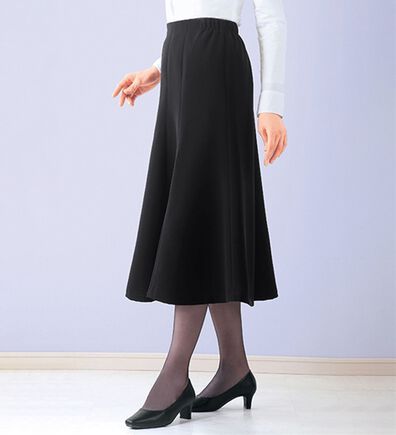 「エレガント８枚はぎフレアスカート（ひざ丈スカート）」