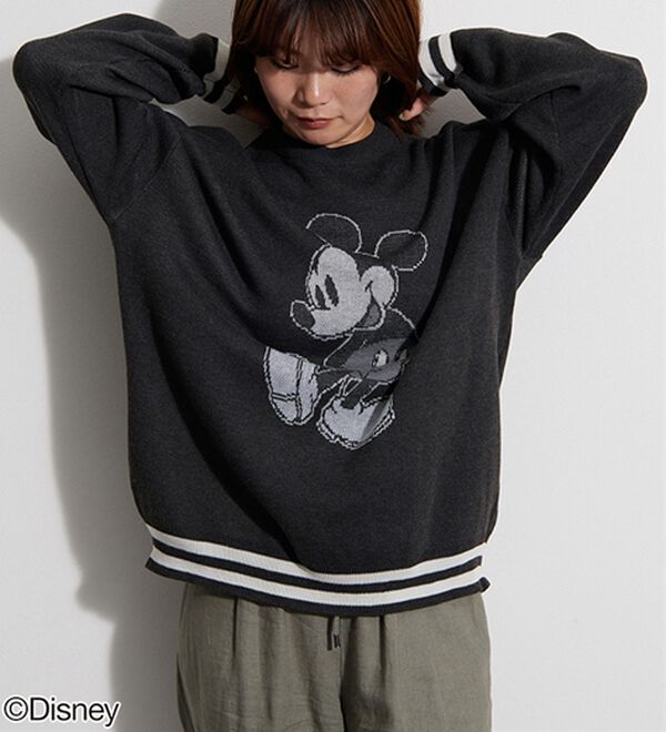 Disney＞【ミッキー】ジャカードゆったりセーター - ベルーナ