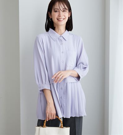 BELLUNA（ベルーナ）の「【UVカット】機能付！裾プリーツ切替チュニック（チュニック）」