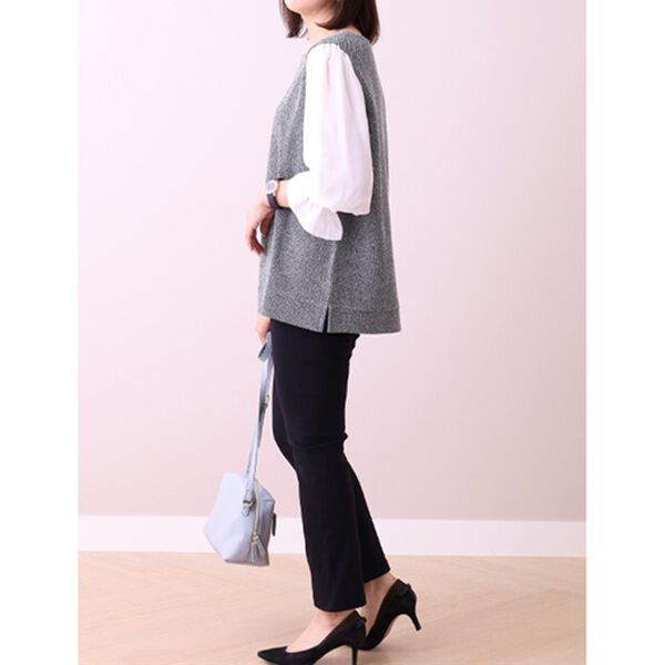 BELLUNA（ベルーナ）の「ツイード調素材レイヤード風プルオーバー（チュニック）」｜詳細画像