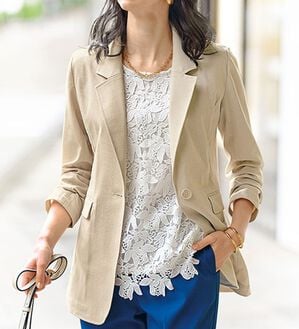 BELLUNA（ベルーナ）の「カジュアルコーデにきちんと感を！テーラードジャケット（テーラードジャケット）」｜詳細画像