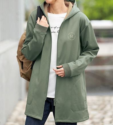 BELLUNA（ベルーナ）の「【ミニバッグ付】腰まであったか！軽量防風パーカー（ブルゾン）」