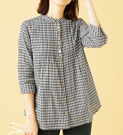 BELLUNA（ベルーナ）の「ダブルガーゼ素材多ボタンオーバーブラウス（ブラウス）」