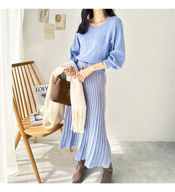 GeeRA（ジーラ）の「前後２ＷＡＹプリーツニットワンピース（ニットワンピース）」｜詳細画像