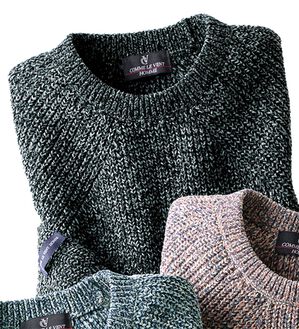 「＜コムルヴァン・オム＞洗える華やか三ツ杢セーター（メンズニット・セーター）」｜ブラック系