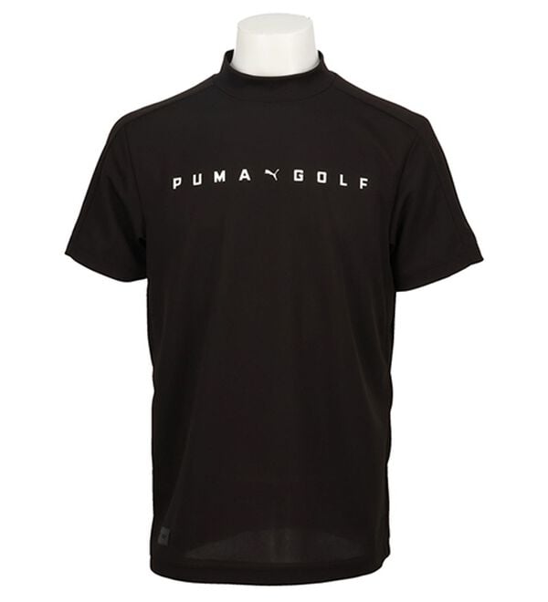 「＜ｐｕｍａ＞ゴルフＬＯＧＯ半袖モックネックシャツ（メンズシャツ）」｜プーマブラック