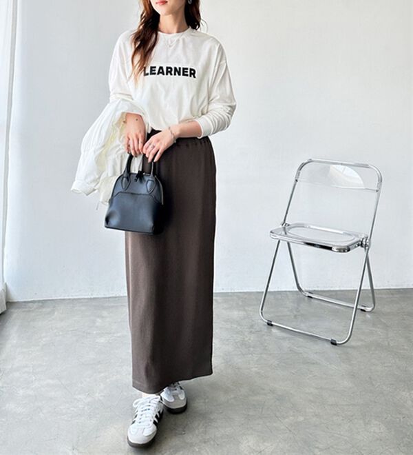 GeeRA（ジーラ）の「【着回し力◎】楽ちんすっきり見え！リブロングスカート（ロングスカート）」｜詳細画像