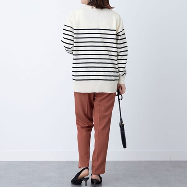 BELLUNA（ベルーナ）の「ボーダークルーネックカーディガン（ニットカーディガン）」｜詳細画像