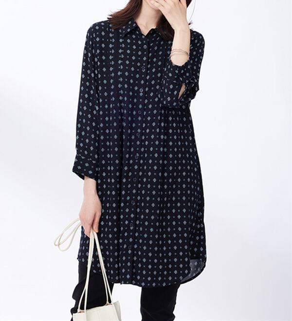 BELLUNA（ベルーナ）の「レーヨン素材ピンタック使いワンピース（その他ワンピース）」｜詳細画像