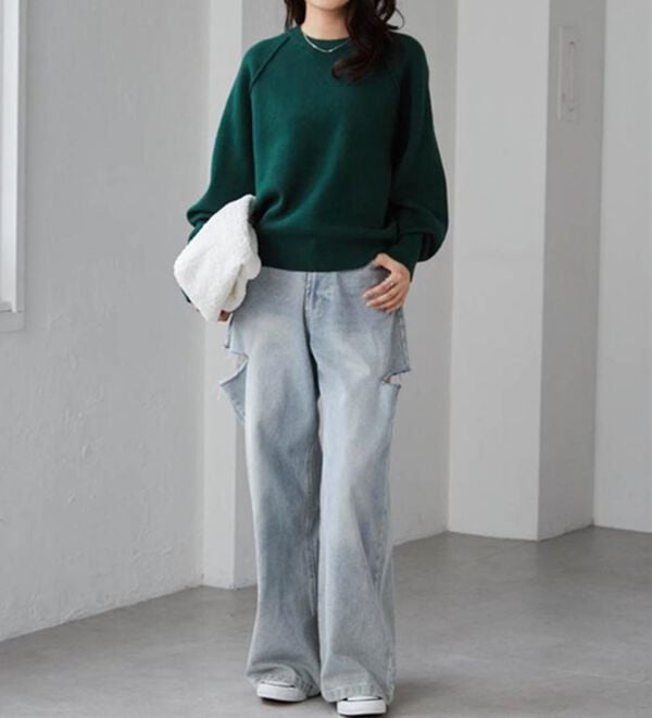 RANAN（ラナン）の「パチパチしにくい！大人のきれいめトレーナーニット（ニット・セーター）」｜詳細画像