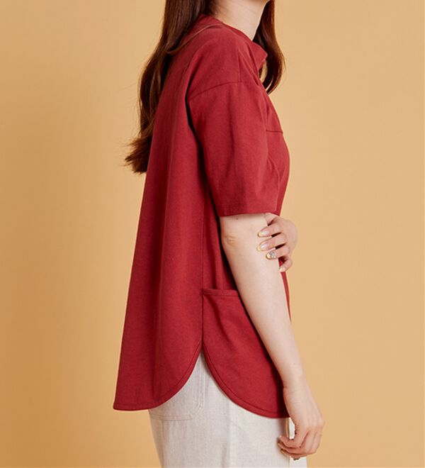 BELLUNA（ベルーナ）の「抗菌防臭綿１００％切替デザインプルオーバー（カットソー）」｜詳細画像